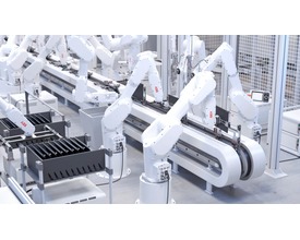 A powerful ABB IRB 1300 robots working in a factory environment, demonstrating precise and efficient automation in manufacturing. A powerful ABB IRB 1300 robots working in a factory environment, demonstrating precise and efficient automation in manufacturing.
