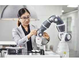 See the ABB IRB 14050 Single-Arm YuMi cobot interacting with a human, highlighting its advanced safety and precision in real-world settings. See the ABB IRB 14050 Single-Arm YuMi cobot interacting with a human, highlighting its advanced safety and precision in real-world settings.