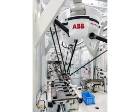 ABB IRB 360 Delta robot working in an industrial environment, showcasing cutting-edge automation for high-speed sorting and packaging. ABB IRB 360 Delta robot working in an industrial environment, showcasing cutting-edge automation for high-speed sorting and packaging.